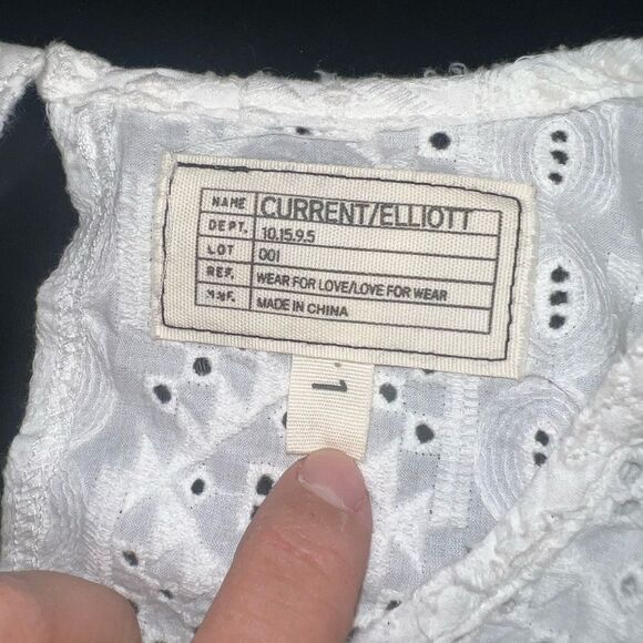 Current Elliot White Eyelet 100% cotton Dress Size 1 (Small) EUC - Picture 7 of 12
